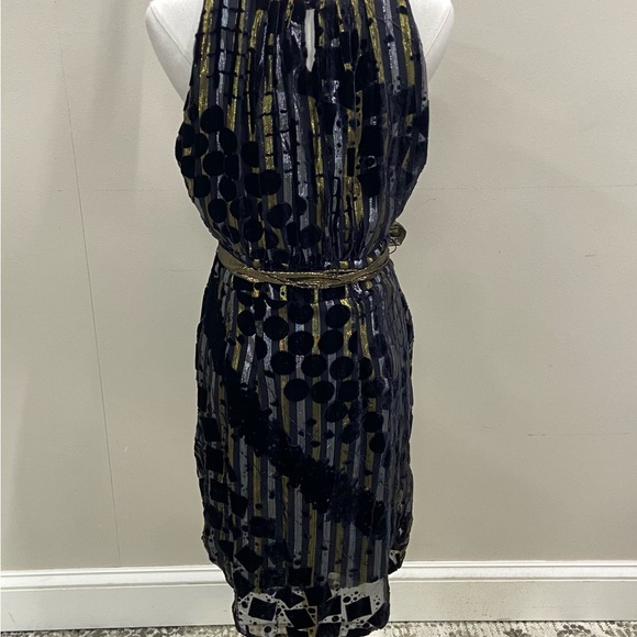 Eva Franco Black and Gold Midi Dress - Picture 3 of 4